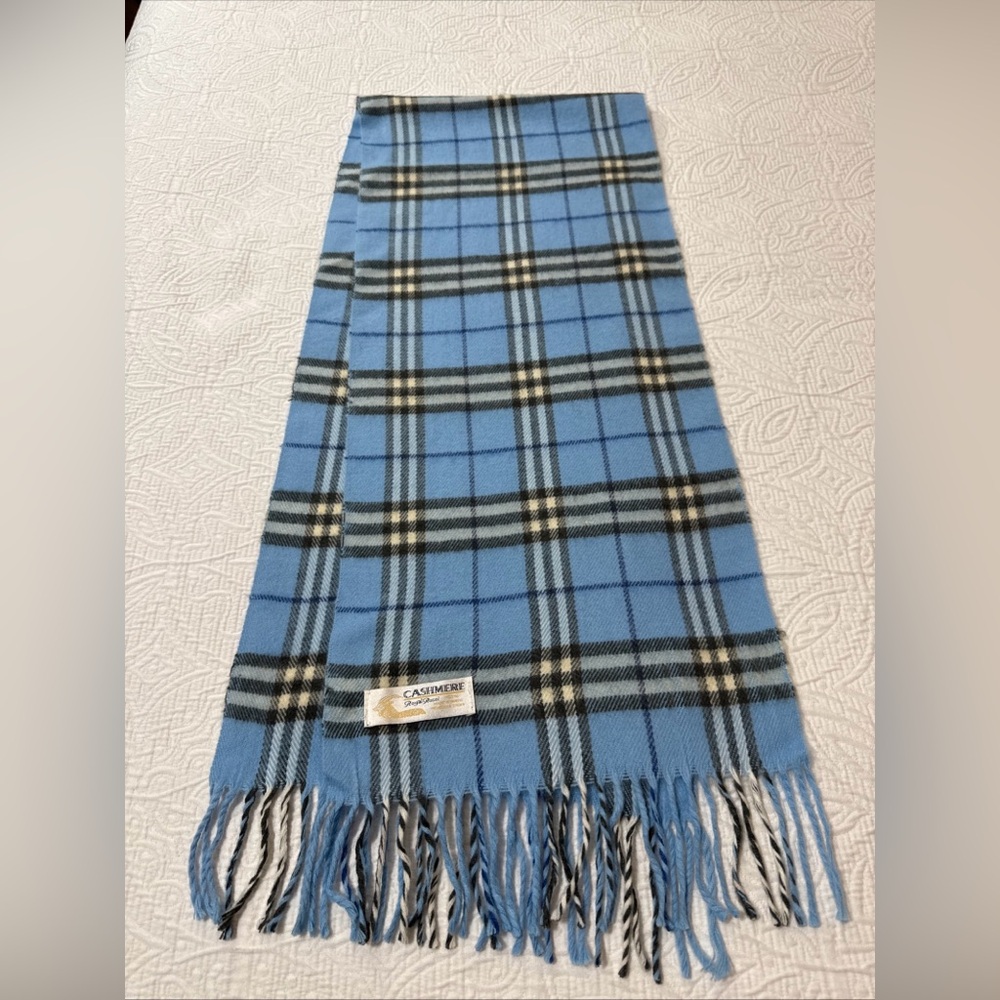 Cashmere Scarf By Royal Rossi 100%‎ Cashmere Plaid Mongolia 62”x 12” Preppy
